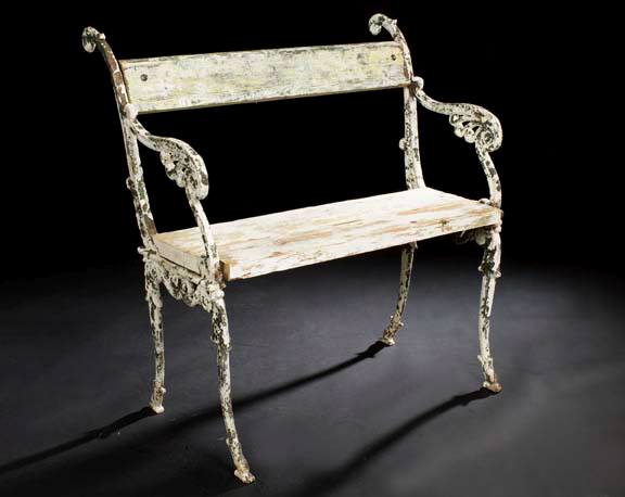 Appraisal: English Cast-Iron and Wood Garden Bench first quarter th century