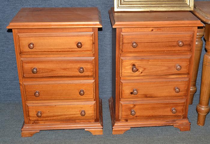 Appraisal: TWO FOUR DRAWER PINE BEDSIDE CABINETS