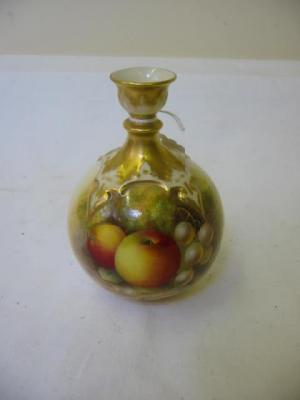 Appraisal: A ROYAL WORCESTER PORCELAIN VASE the globular body with gilded