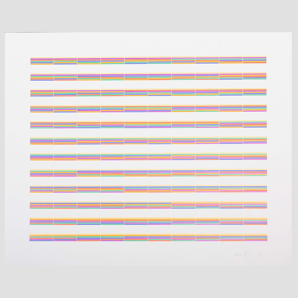 Appraisal: Laura Grisi - Stripes The set of seven lithographs in