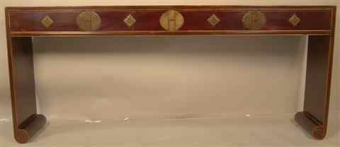 Appraisal: VINTAGE CHINESE VENEERED HONG MU CONSOLE early th century with