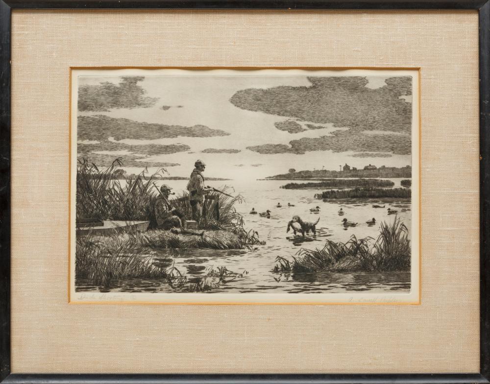 Appraisal: Aiden Lassell Ripley American Massachusetts - Duck Shooting etching pencil-signed