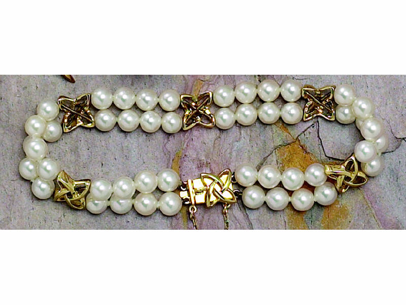 Appraisal: MIKIMOTO PEARL BRACELET Double strand approximately mm- mm with k