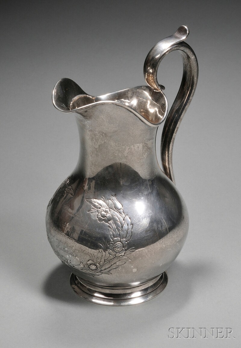 Appraisal: Coin Silver Presentation Pitcher Ebenezer Knowlton Lakeman Salem Massachusetts second