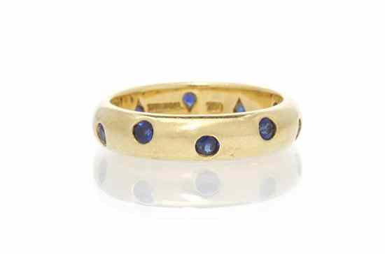 Appraisal: An Karat Yellow Gold and Sapphire Etoile Ring Tiffany Co