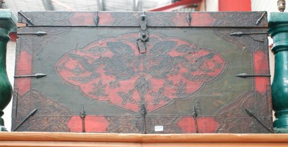 Appraisal: A th century Tibetan treasure chest for the storage of