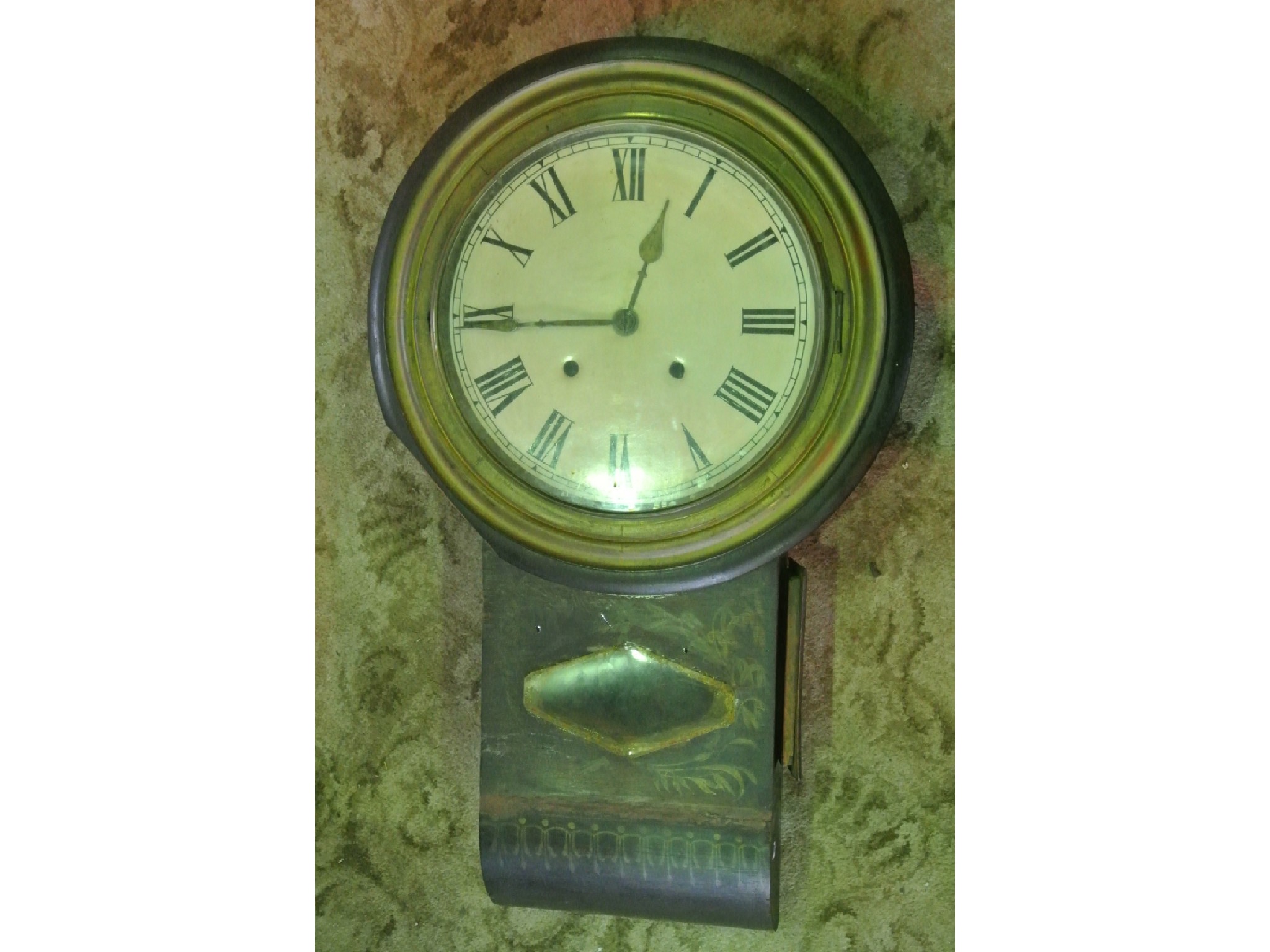 Appraisal: A th century drop dial wall clock the case with