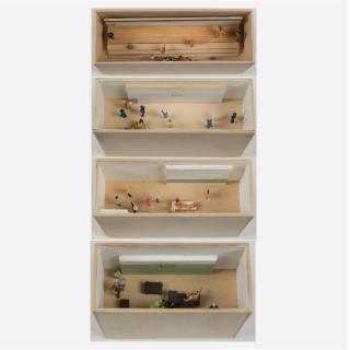 Appraisal: William Radawec - Four Dioramas from 'A Study' Series Wood