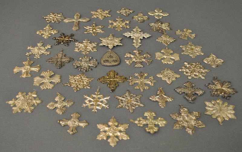 Appraisal: - Collection of forty three sterling silver Christmas ornaments including