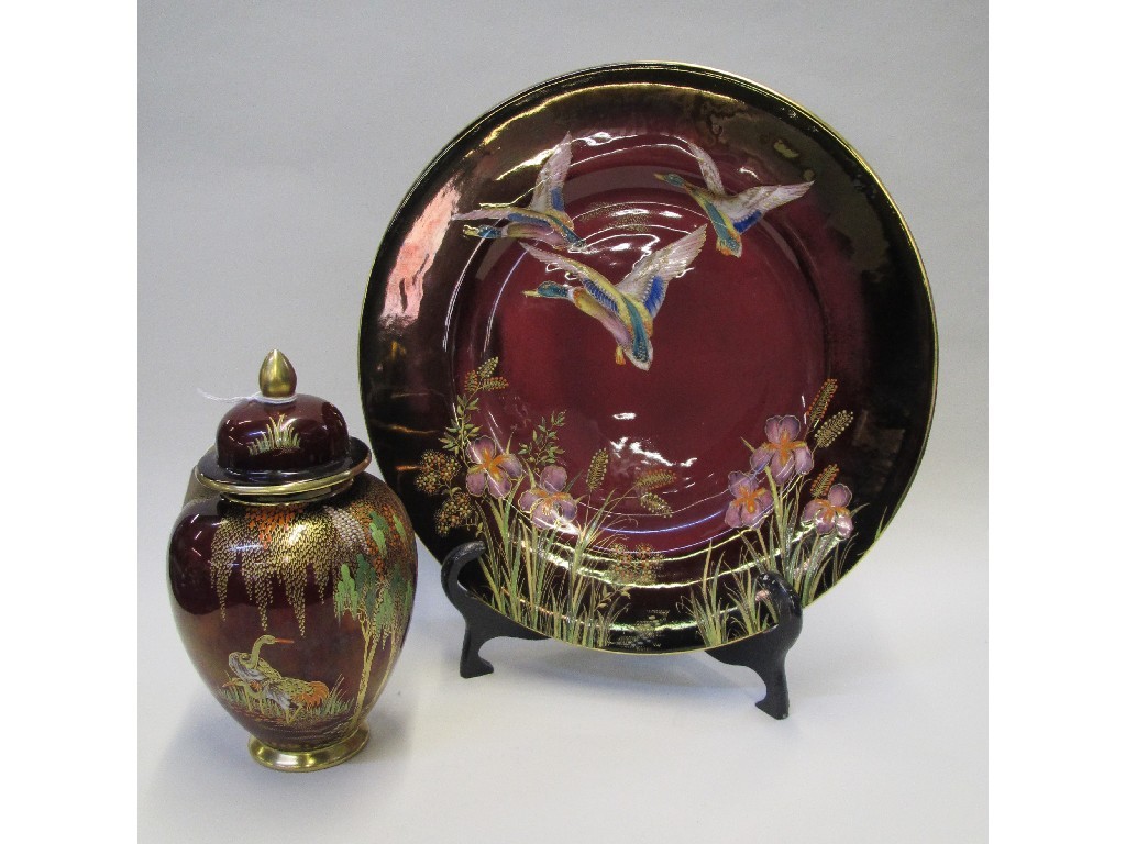 Appraisal: Carlton Ware 'New Stork' jar and cover and a mallard