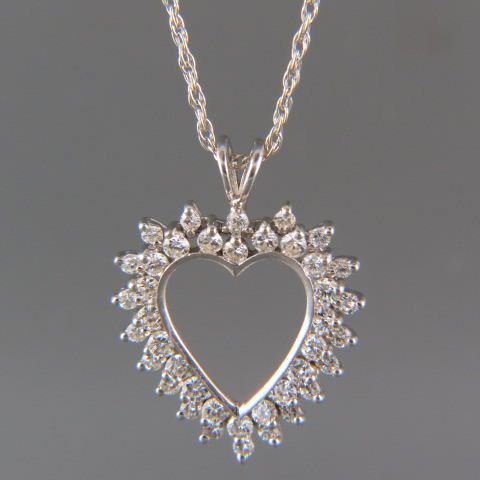 Appraisal: Diamond Heart Pendant round brilliant diamonds totaling carat VS clarity