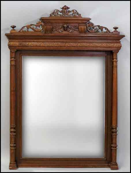 Appraisal: CONTINENTAL CARVED OAK MIRROR H '' W '' D ''