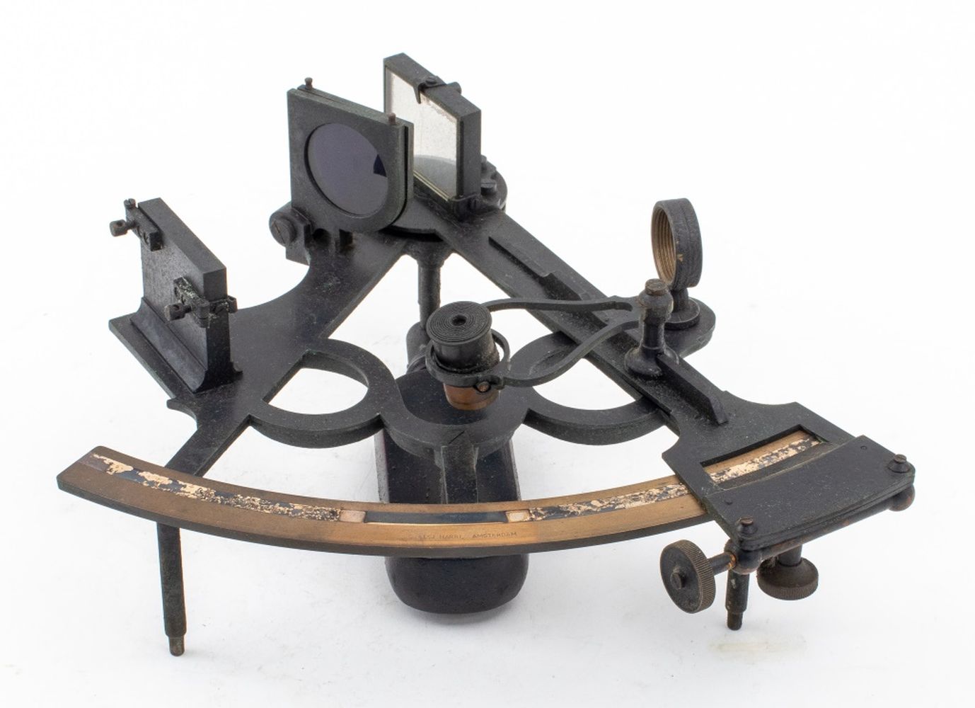 Appraisal: ANTIQUE DUTCH PATINATED BRONZE SEXTANT Antique patinated bronze nautical sextant