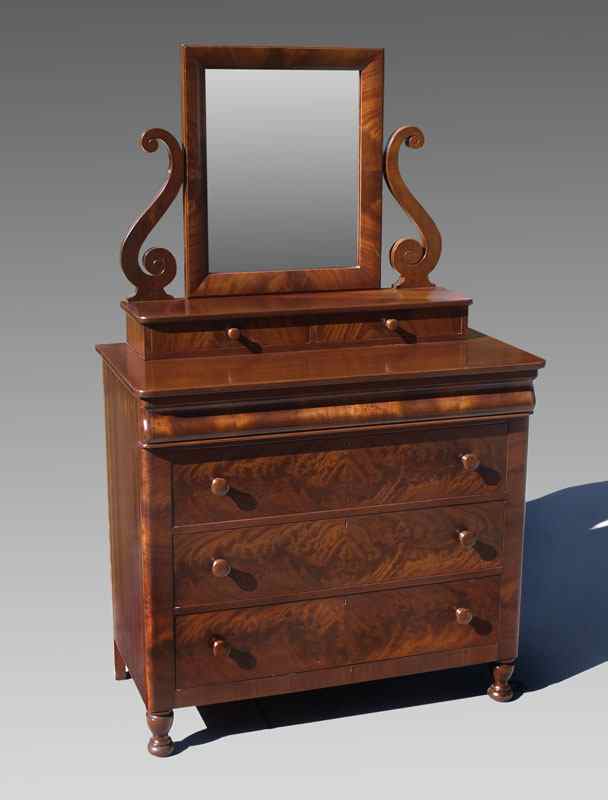 Appraisal: BERKEY GAY EMPIRE STYLE MAHOGANY CHEST WITH MIRROR Mirror on