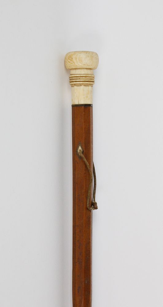 Appraisal: Antique Sailor Made Whale Ivory and Wood Walking Stick Antique