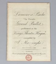 Appraisal: Musical Score by Joseph Mazzinghi - London Longman Broderip circa