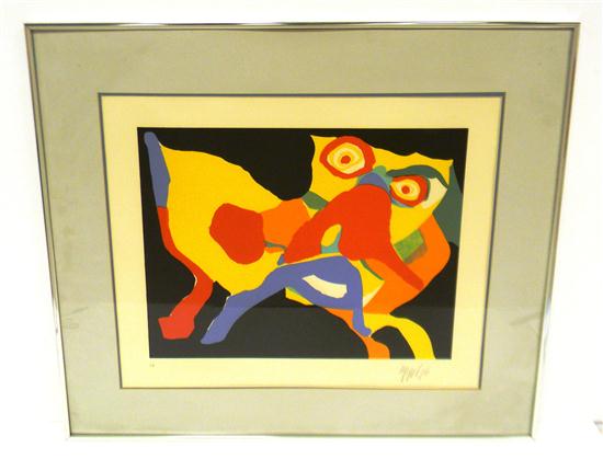 Appraisal: Karel Appel Dutch - apparent artist's proof of silkscreen depicting