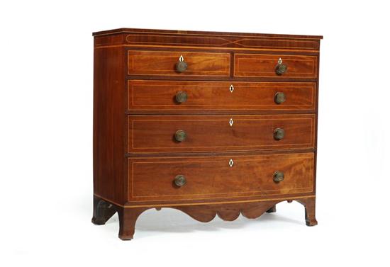 Appraisal: HEPPLEWHITE BOWFRONT CHEST England late th-early th century mahogany with