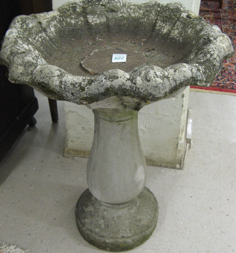 Appraisal: GARDEN BIRDBATH AND A PAIR OF PEDESTALS all of cast