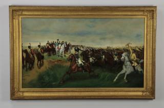 Appraisal: th c O c Napoleonic military scene signed w Oil