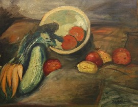 Appraisal: European Twentieth Century School Still Life with Vegetables oil on