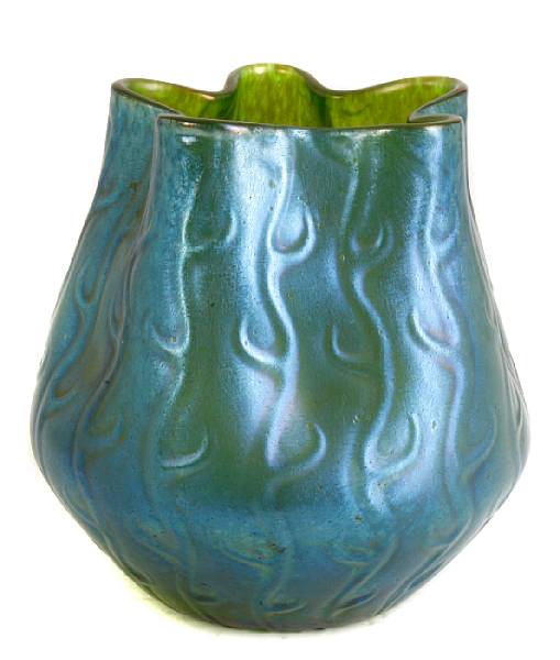 Appraisal: An Austrian iridescent vase height in diameter in