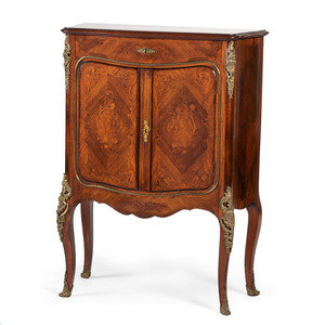 Appraisal: A Louis XVI Style Inlaid Cabinet th Century Height x