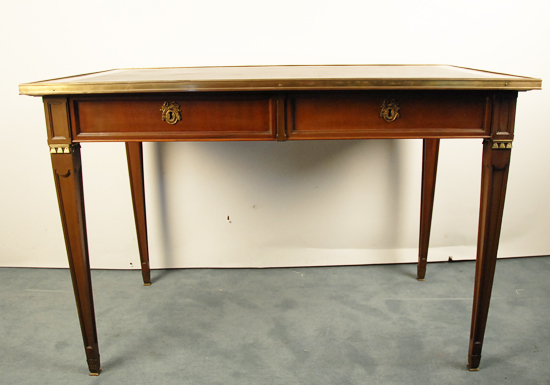 Appraisal: Louis XVI-style Bureau Plat c mahogany with a tooled leather