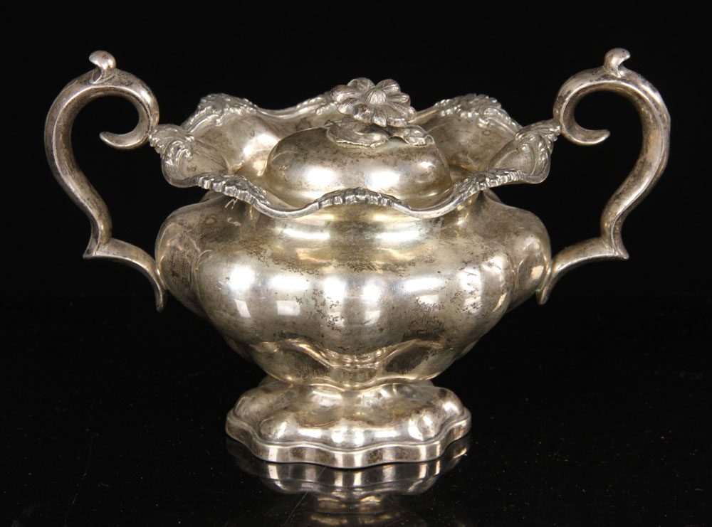 Appraisal: - th C Russian Silver Sugar th century Russian covered