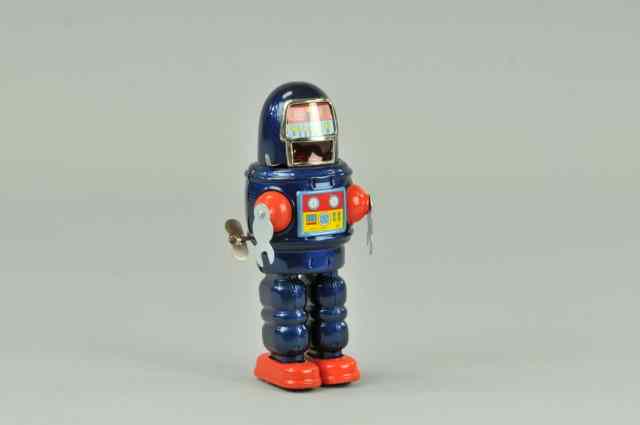 Appraisal: ROBY ROBOT Japan Yonezawa tin done in metallic blue orange