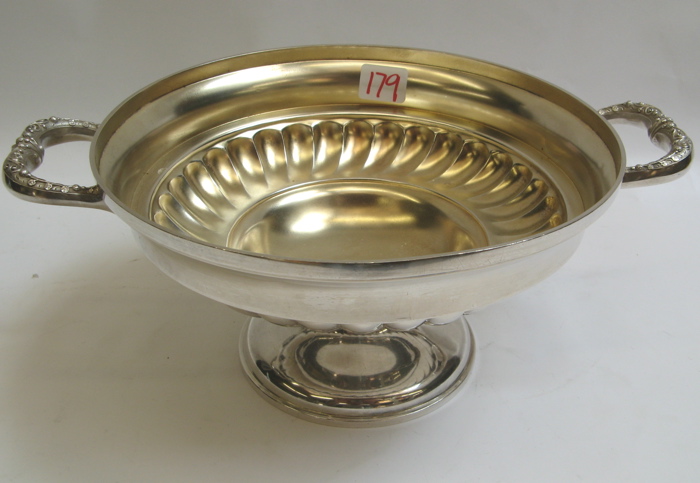 Appraisal: AMERICAN STERLING SILVER HANDLED FRUIT BOWL on pedestal base Troy