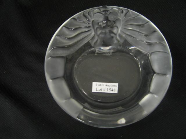 Appraisal: Lalique French Crystal Lion Ash Tray excellent