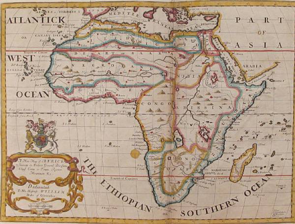 Appraisal: WELLS EDWARD A New Map of Africk Shewing its Present