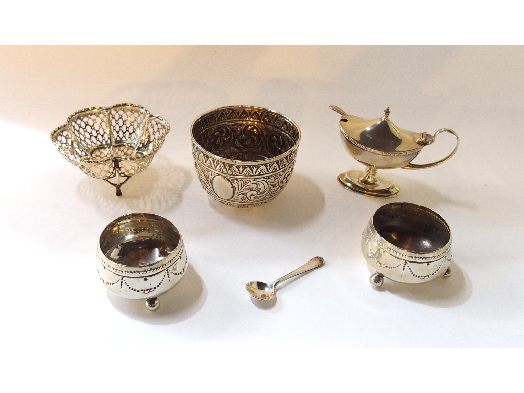 Appraisal: A lot comprising a pair of silver salts London a