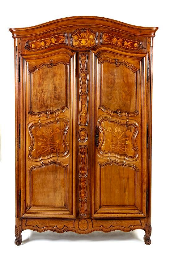 Appraisal: A Louis XV Provincial Style Marquetry Armoire Height x width