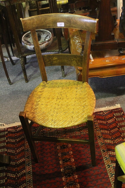 Appraisal: A PAIR OF SWEDISH BEECHWOOD SIDE CHAIRS one with rattan