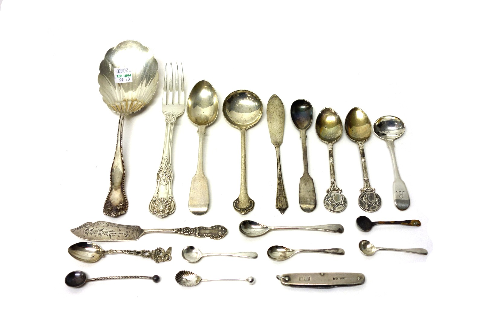 Appraisal: Silver flatware comprising two butter knives four various spoons eight