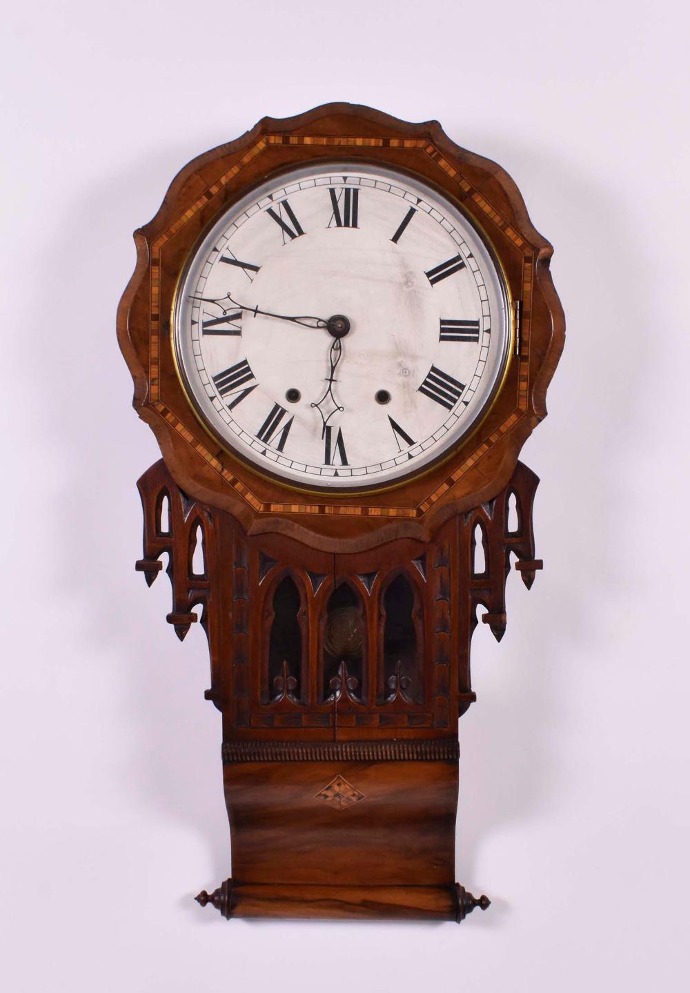 Appraisal: VIENNESE WALNUT HANGING WALL REGULATOR nd Half th Century The