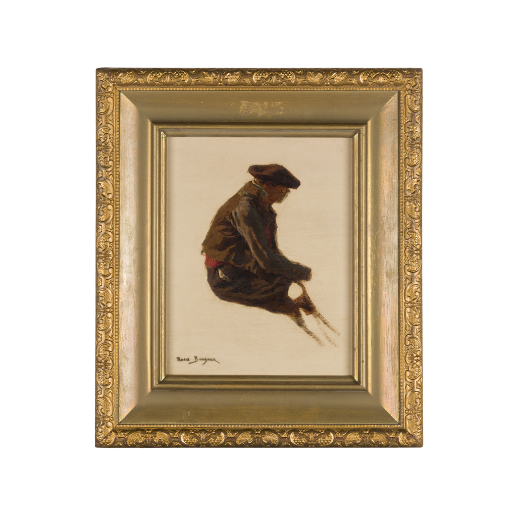 Appraisal: ROSA BONHEUR FRENCH - SKETCH OF A SEATED GENTLEMAN signed