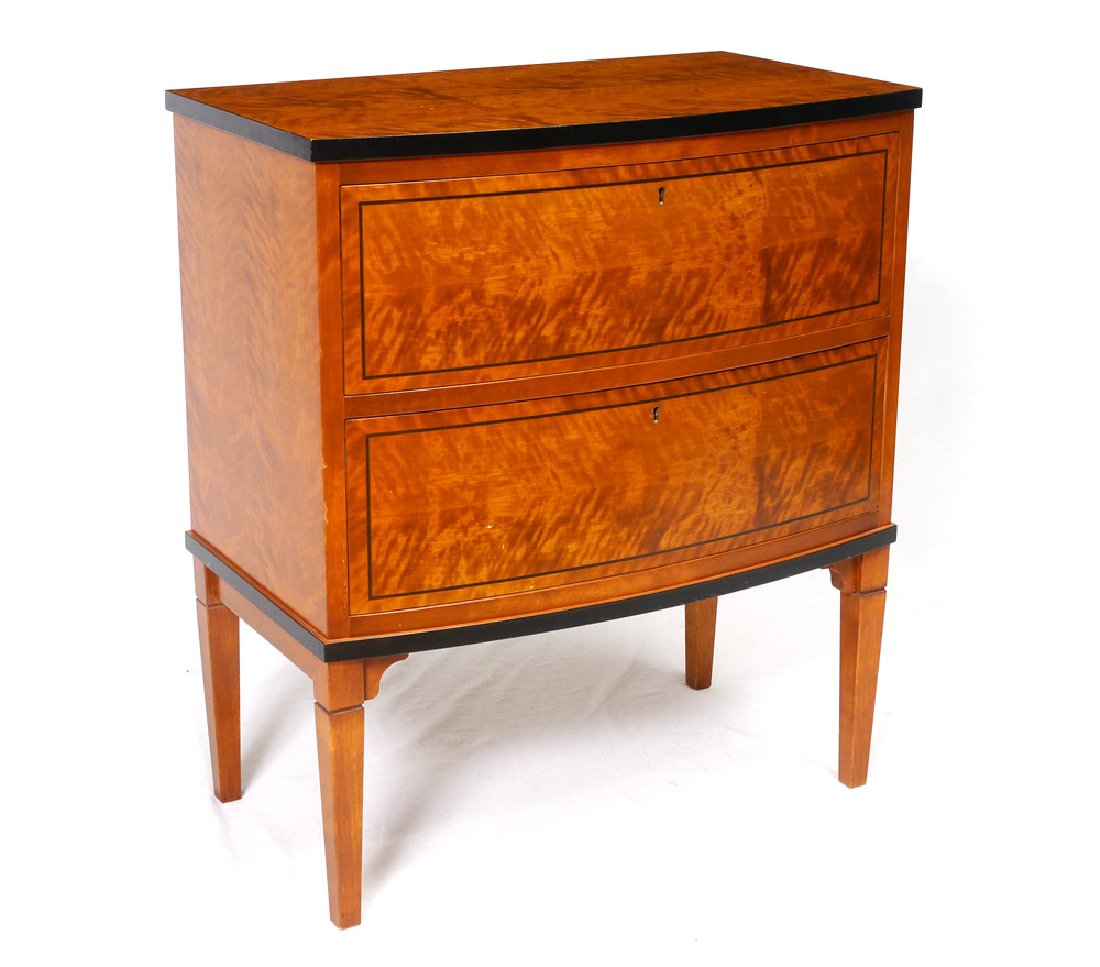 Appraisal: BIEDERMEIRE STYLE DRAWER CHEST Small chest with drawers shaped front