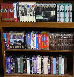 Appraisal: Three shelves of VHS tapes relating to American history and