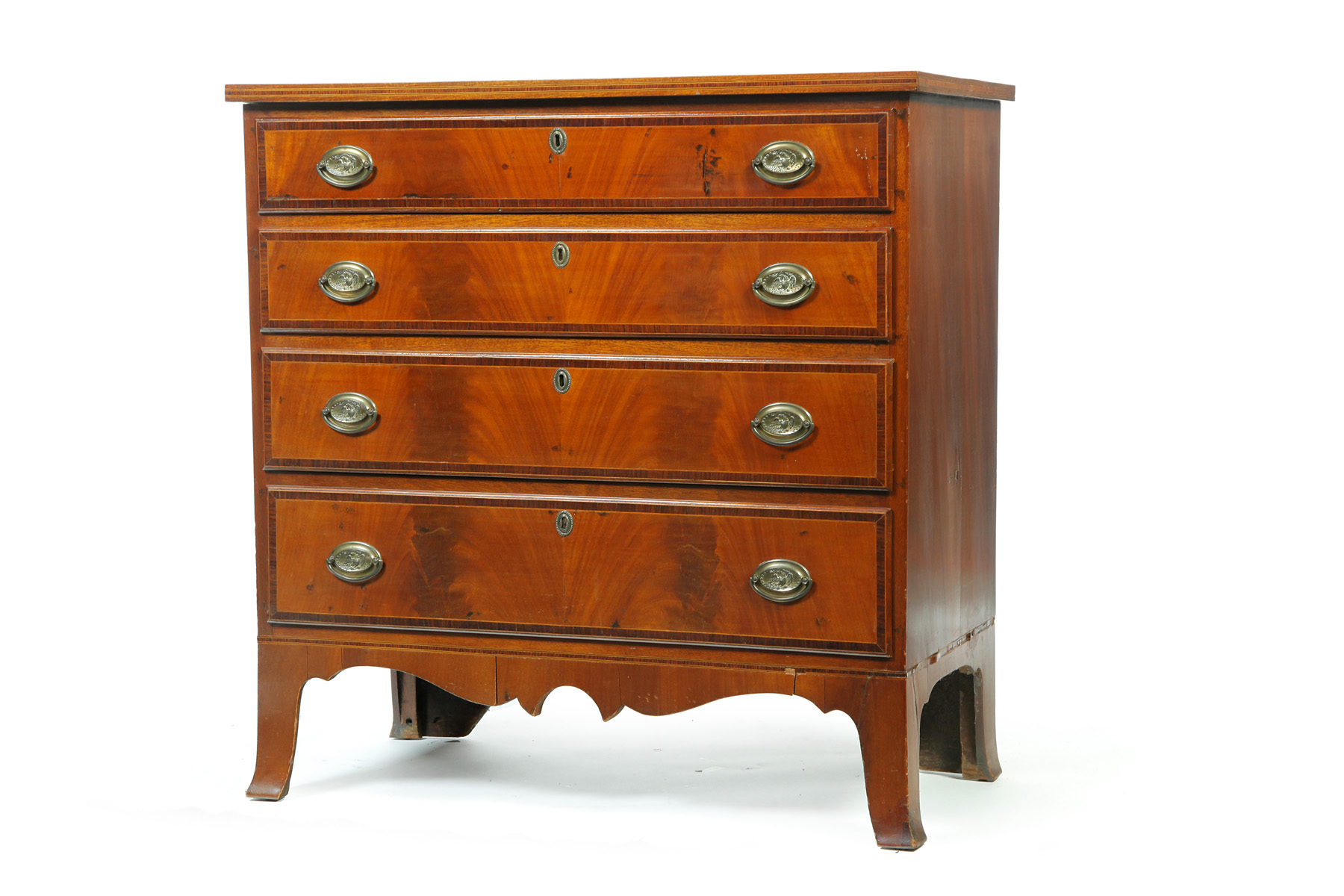 Appraisal: AMERICAN HEPPLEWHITE INLAID CHEST OF DRAWERS Late th-early th century