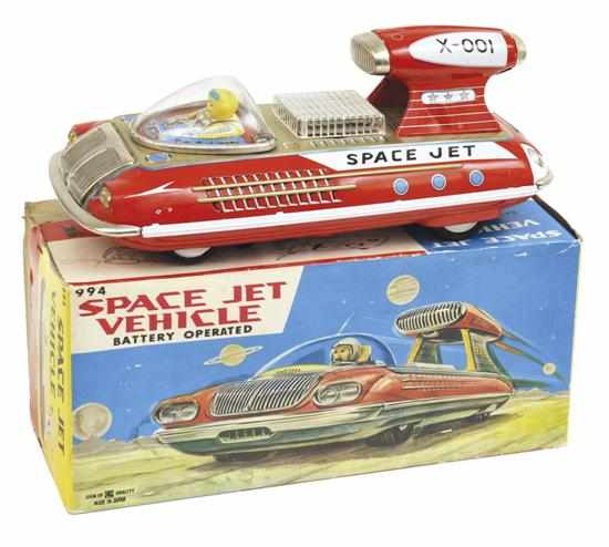 Appraisal: BANDAI BATTERY OPERATED SPACE JET VEHICLE NO Japanese futuristic red