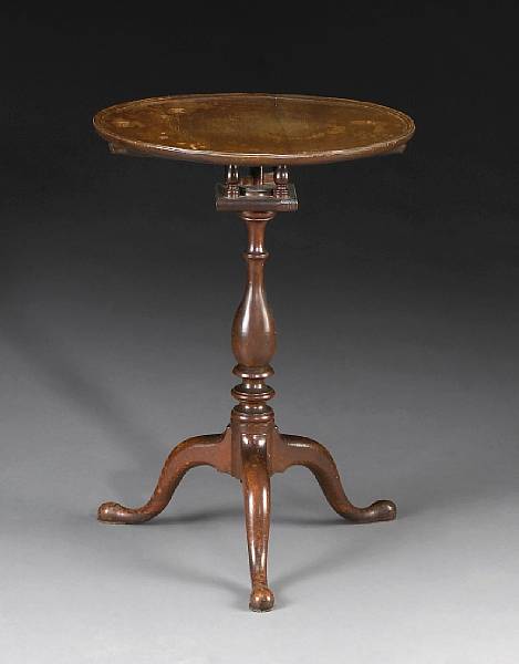 Appraisal: A Queen Anne cherrywood small tea table New England third