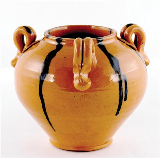 Appraisal: Southern pottery vase C R Auman circa well-formed bulbous body