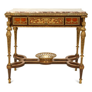 Appraisal: A French Empire Style Gilt Bronze Mounted Mahogany Table with