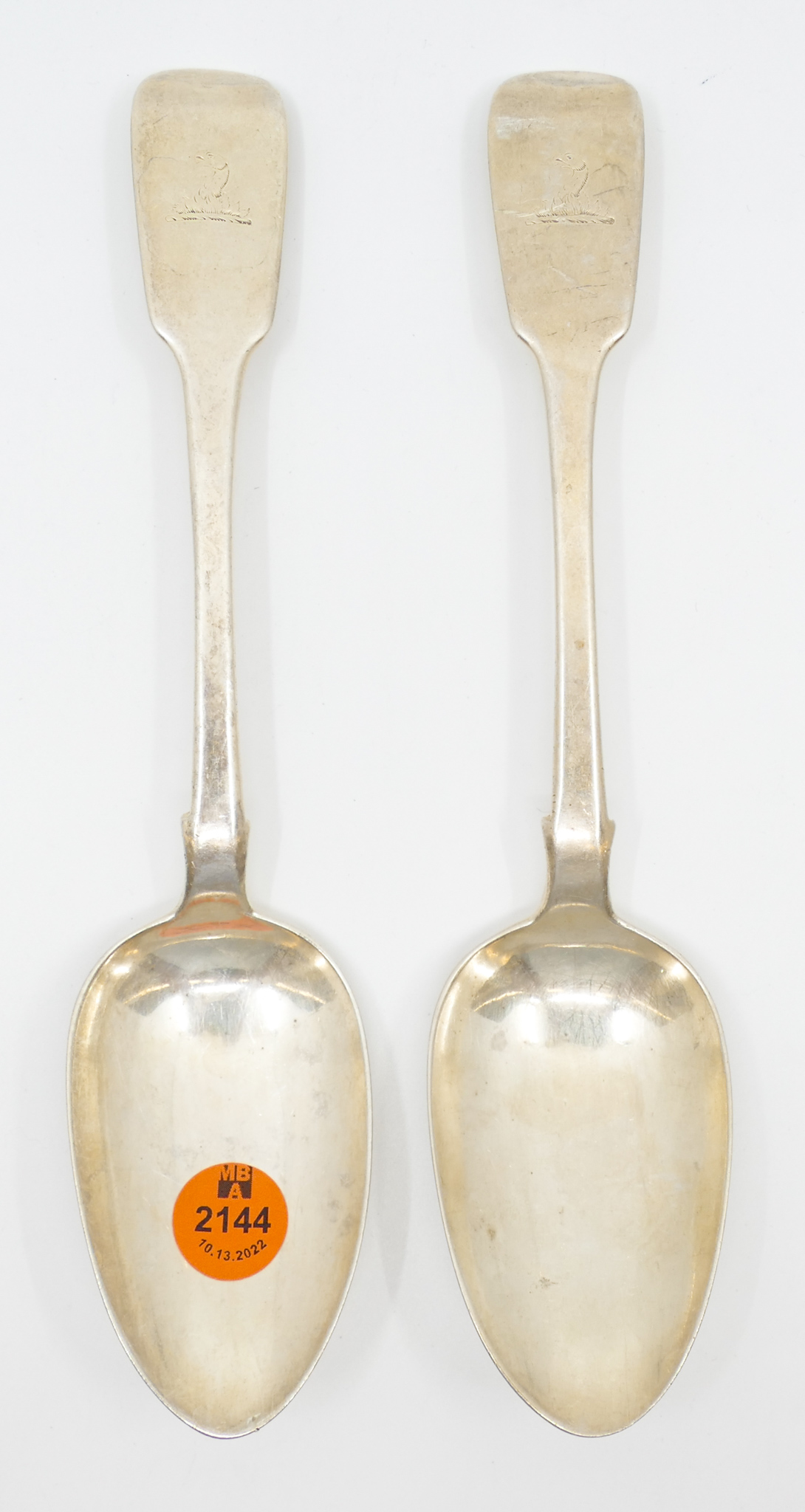 Appraisal: Pair Victorian Irish Sterling Serving Spoons by John Smith ''