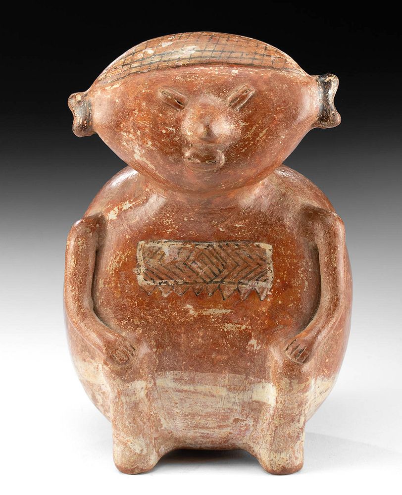 Appraisal: Nayarit Chinesco Polychrome Seated Female Figure Pre-Columbian West Mexico Nayarit