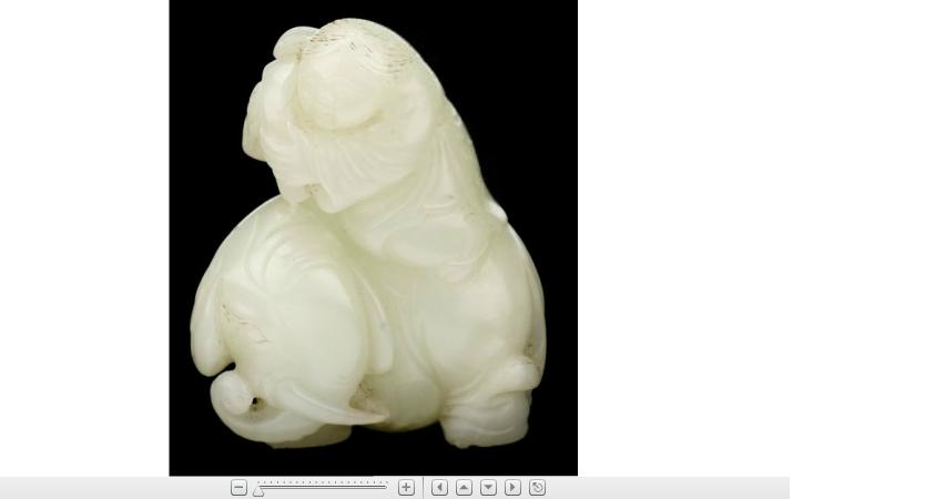 Appraisal: Good Chinese light celadon jade 'elephant and boy' grouping th