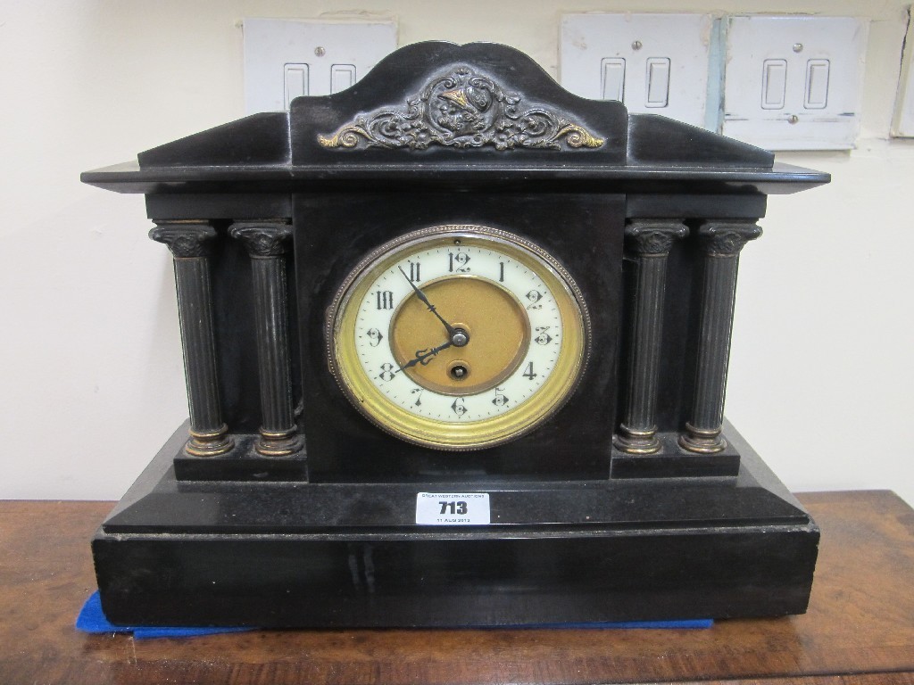 Appraisal: Victorian black slate mantel clock